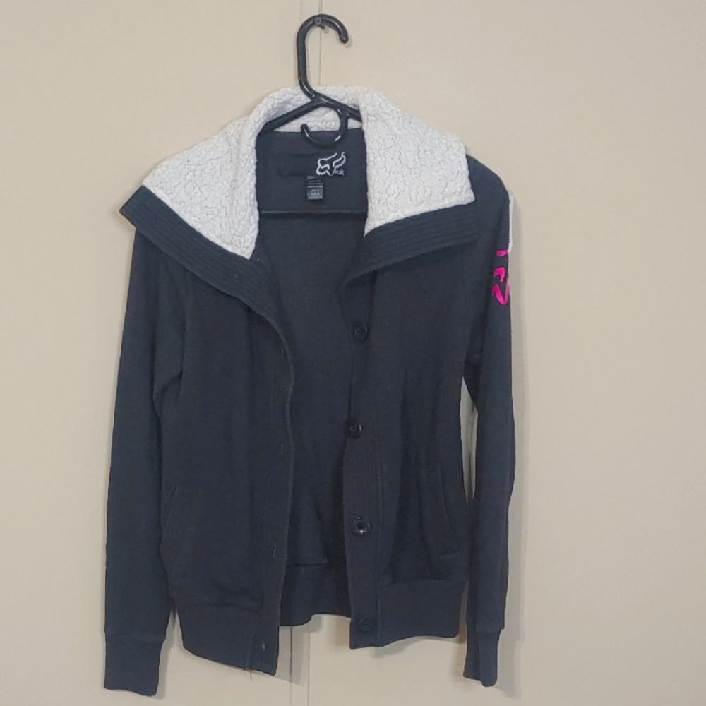 Fox Motorcross Women's Sherpa Lined Gray Jacket Size Medium - Picture 2 of 7
